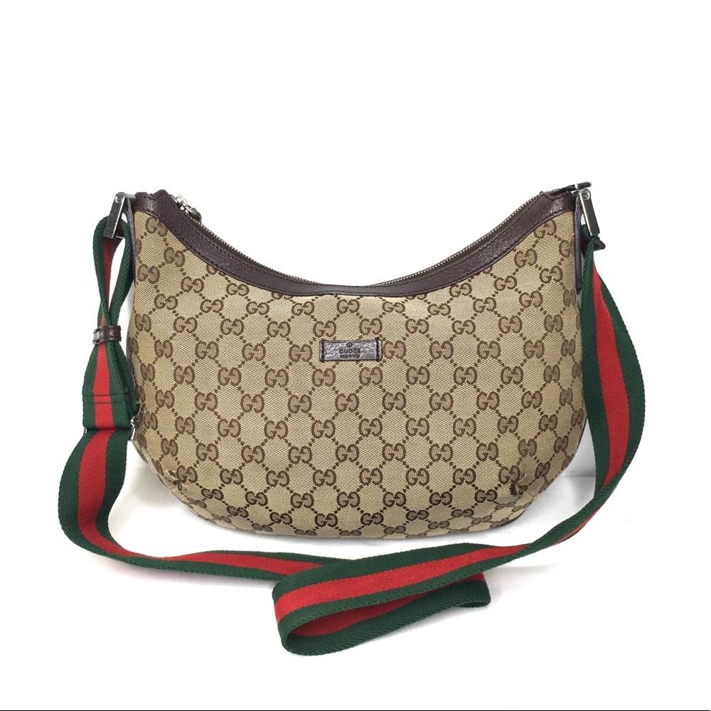 Authentic Gucci brown monogram canvas crossbody bag